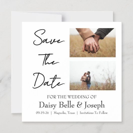 Invitation Magnétique Save The Date Photo Thin Magnetic Card (Recto)