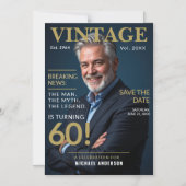 Invitation magnétique 'Save the Date' pour 60 ans (Recto)