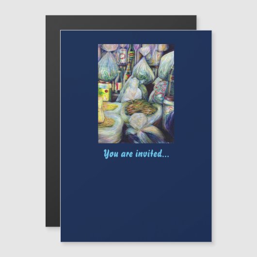 Invitation Magnétique Saveurs séchées à Singapour (Devant / Derrière)