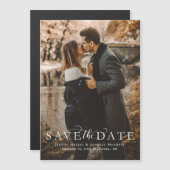 Invitation Magnétique Script élégant enregistrer la photo de date (Devant / Derrière)