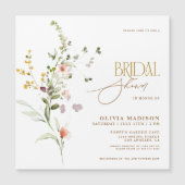 Invitation Magnétique Script moderne Boho Flower Garden Fête des mariées (Devant)