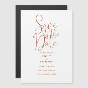 Invitation Magnétique Script Moderne Mariage En Terracotta Enregistrer L