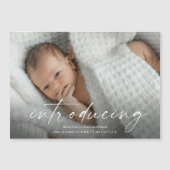 Invitation Magnétique Script Présentation du Merci photo bébé (Devant)