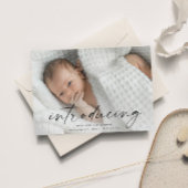 Invitation Magnétique Script Présentation du Merci photo bébé