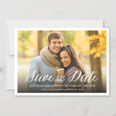 Invitation Magnétique Script Simple Moderne Enregistrer La Date Photo Ma (Recto)