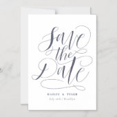 Invitation Magnétique Script Whimsical Enregistrer La Date (Recto)