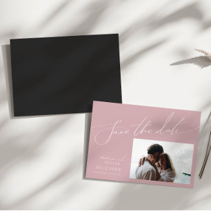 Invitation Magnétique Script Whimsical   Rose Horizontal Enregistrer La 