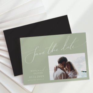 Invitation Magnétique Script Whimsical   Sage Horizontal Enregistrer La 