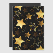 Invitation Magnétique Seamless pattern with Golden Stars (Devant / Derrière)