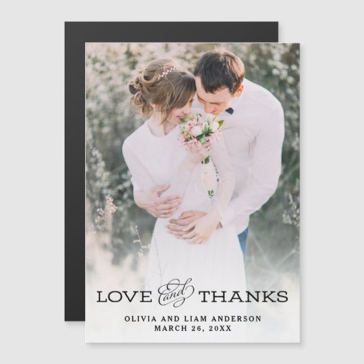 Invitation Magnétique Simple aspect Vintage| Merci photo Mariage (Devant / Derrière)