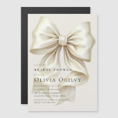 Invitation Magnétique Simple Boho Elegant Crème d'ivoire Fête des mariée (Devant / Derrière)