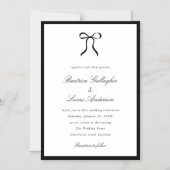 Invitation Magnétique Simple Bow Classic Wedding (Recto)