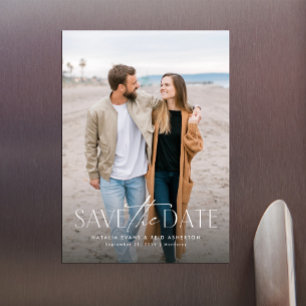 Invitation Magnétique Simple design moderne photo verticale enregistrer 