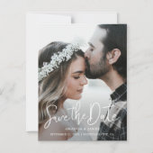 Invitation Magnétique Simple Elegant Modern Script Photo Enregistrer la  (Recto)