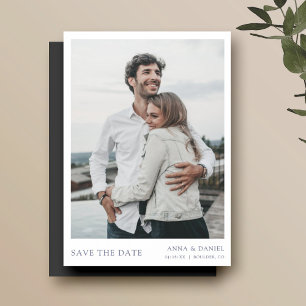 Invitation Magnétique Simple Modern Save the Date Photo