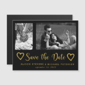 Invitation Magnétique Simple moderne chic script mariage photo date de s (Devant / Derrière)