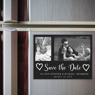 Invitation Magnétique Simple moderne chic script mariage photo date de s