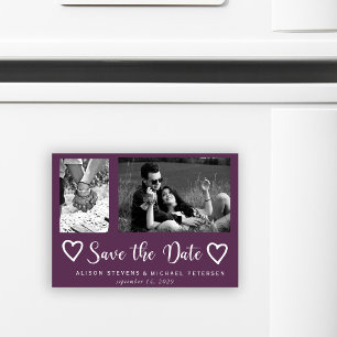 Invitation Magnétique Simple moderne chic script mariage photo date de s