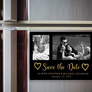 Invitation Magnétique Simple moderne chic script mariage photo date de s