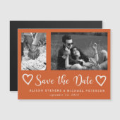 Invitation Magnétique Simple moderne chic script mariage photo date de s (Devant / Derrière)