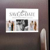 Invitation Magnétique Simple moderne trois photo enregistrer la date