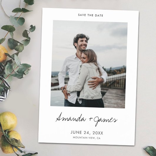 Invitation Magnétique Simple Photo moderne Custom Wedding Enregistrer la