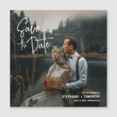 Invitation Magnétique Simple Photo Moderne Enregistrer Le Mariage Date (Devant)