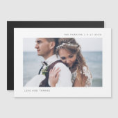 Invitation Magnétique Simple Wishes | Photo de remerciement de mariage (Devant / Derrière)