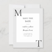 Invitation Magnétique Simples Initiales Asymétriques Mariage Enregistrer (Recto)