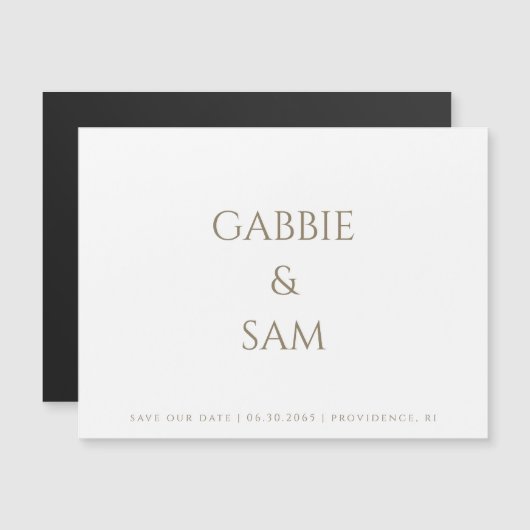 Invitation Magnétique Simplicity Wedding Save our Date (Devant / Derrière)