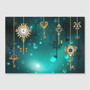 Invitation Magnétique Skeleton Keys on Green Background