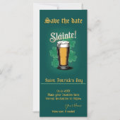 Invitation Magnétique Slàinte ! Saint Patrick's Day Pint of Beer on Gree (Recto)