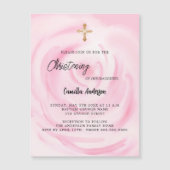 Invitation Magnétique Soft rose floral fille luxe (Devant)