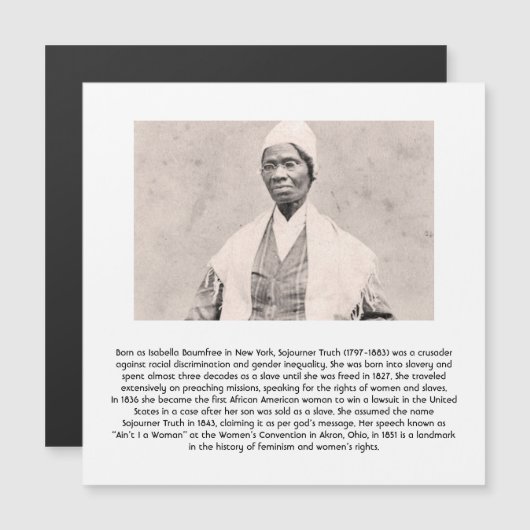 Invitation Magnétique Sojourner Truth - Féministe (Devant / Derrière)