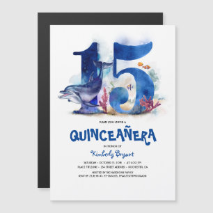 Invitation Magnétique Sous la mer Quinceanera unique 15e anniversaire