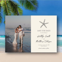 Starfish Beach Ocean Wedding Sauvez La Date