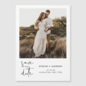 Invitation Magnétique STELLA Modern Edgy Photo Enregistrer La Date (Devant)