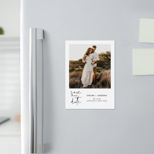 Invitation Magnétique STELLA Modern Edgy Photo Enregistrer La Date