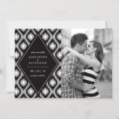 Invitation Magnétique Style Chic Mod Diamond Ikat Photo Enregistrer La D (Recto)