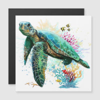 Style d'aquarelle sous-marine de tortue marine