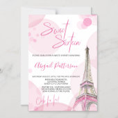 Invitation Magnétique Sweet 16 Rose Blanc Paris thème Anniversaire (Recto)