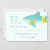 Invitation Magnétique Sweet Pool Party Shark Arm Floats Anniversaire de  (Recto)