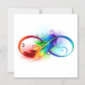 Invitation Magnétique Symbole d'infini avec plume arc-en-ciel (Recto)