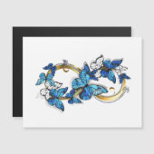 Invitation Magnétique Symbole infini de papillons Morpho bleus (Devant / Derrière)