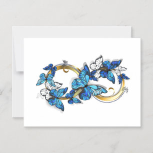 Invitation Magnétique Symbole infini de papillons Morpho bleus