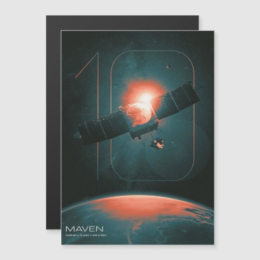 Invitation Magnétique Système solaire, 10 ans de Satelite Mars Maven (Devant / Derrière)