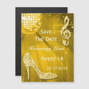 Invitation Magnétique Talons aiguilles scintillants Sweet 16 Enregistrez