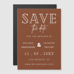 Invitation Magnétique Terracotta Rustic Burnt Orange Boho Enregistrer la