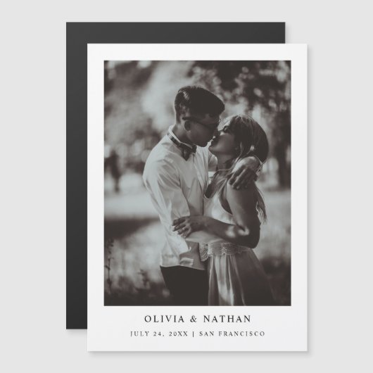 Invitation Magnétique Texte et photo simple et élégant | Enregistrer La (Devant / Derrière)