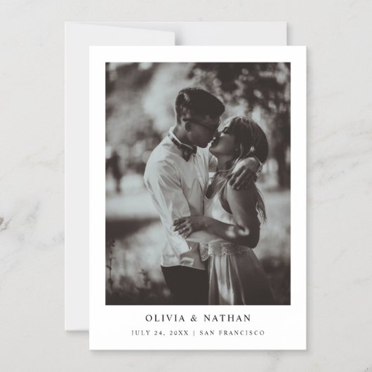 Invitation Magnétique Texte et photo simple et élégant | Enregistrer La (Recto)